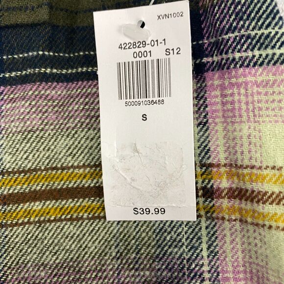 Old Navy Boyfriend Shirt Women Small Multi Plaid Flannel Long Sleeve Button Down - Picture 9 of 15